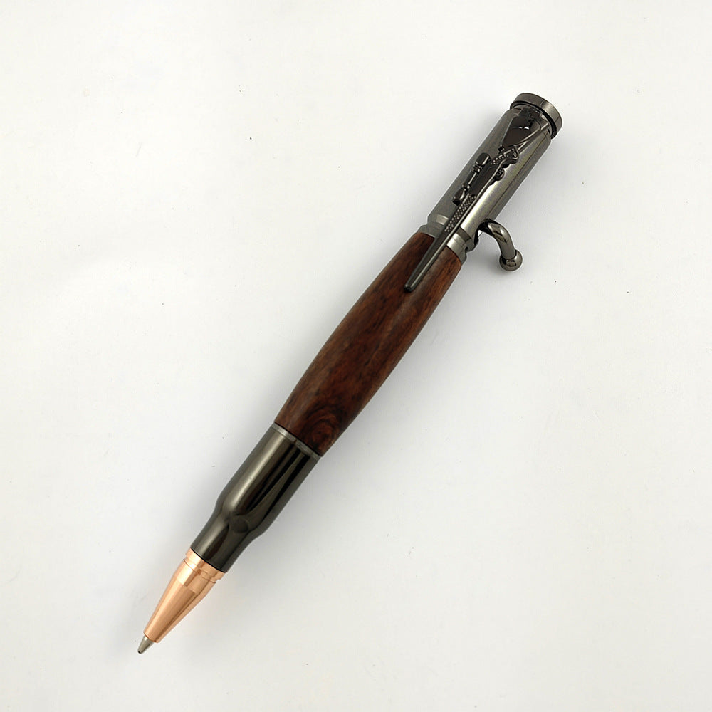 Wholesale Pens Gun Bolt Wood Pressure Reducing Switch Pen Ballpoint Pen