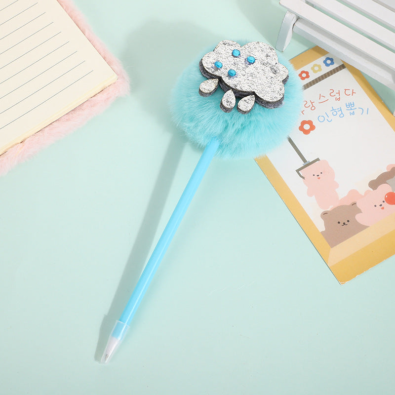 Wholesale Rainbow Moon Sun Cloud Hair Ball Pen