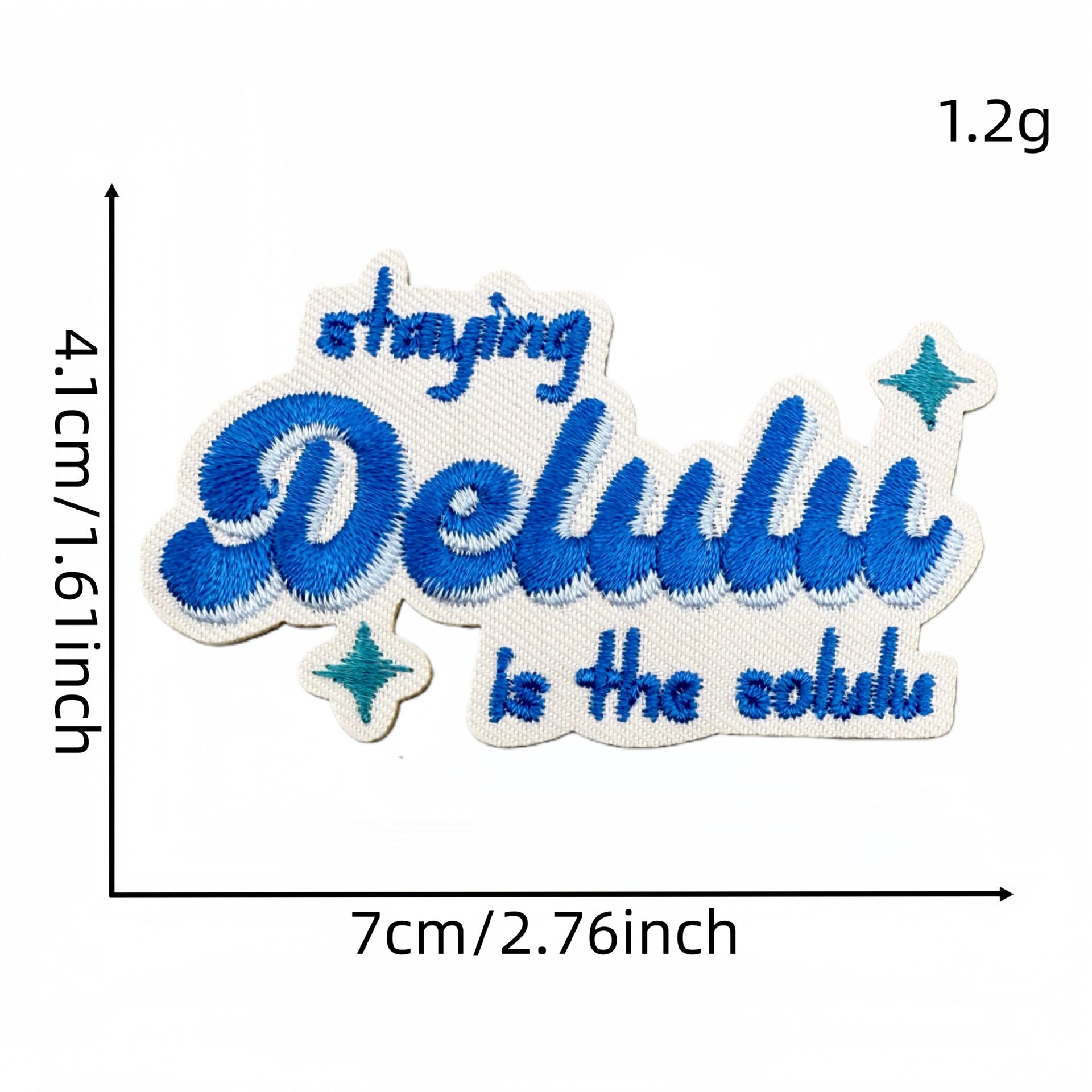 Wholesale Blue Embroidered Iron On Patch Positive Energy Saying DIY Fashion Accessory For Clothing Bags