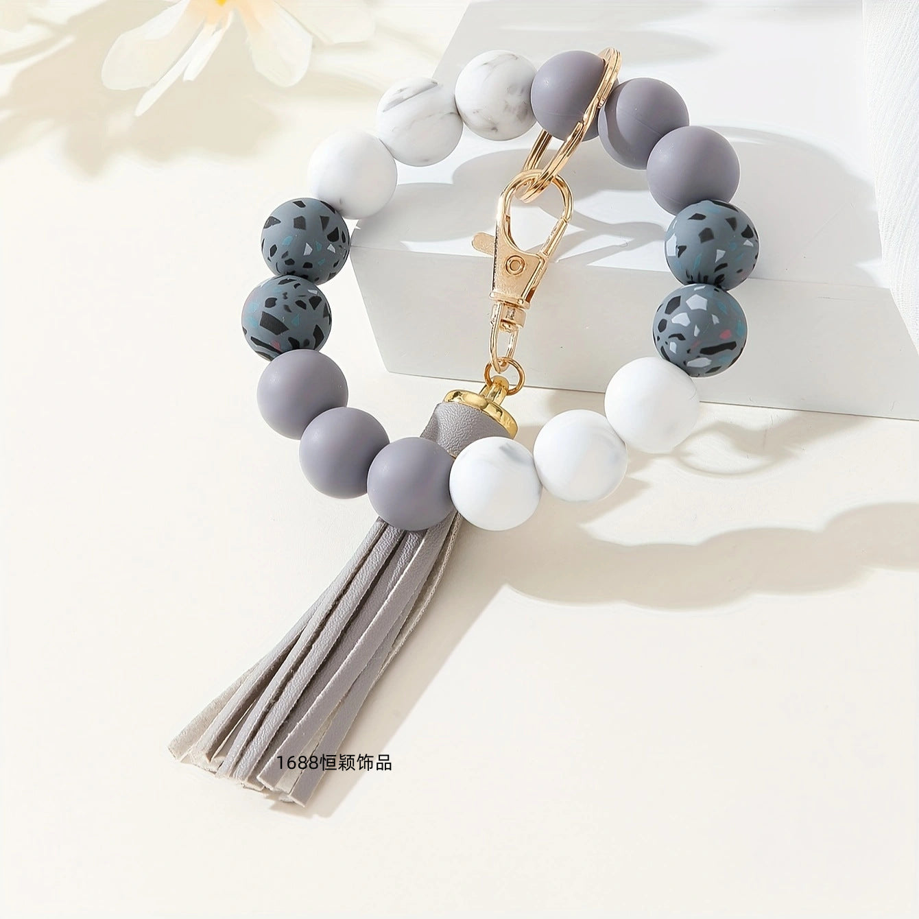 Wholesale Camouflage water-transfer silicone wrist bracelet key ring