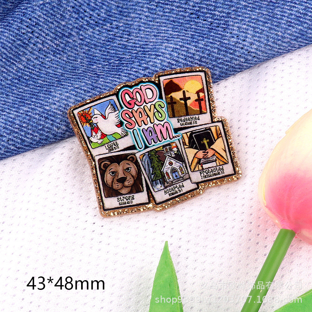 Wholesale 10pcs/ pack Cute Cartoon Character Animal Ornaments Acrylic Pins Cute DIY Accessories