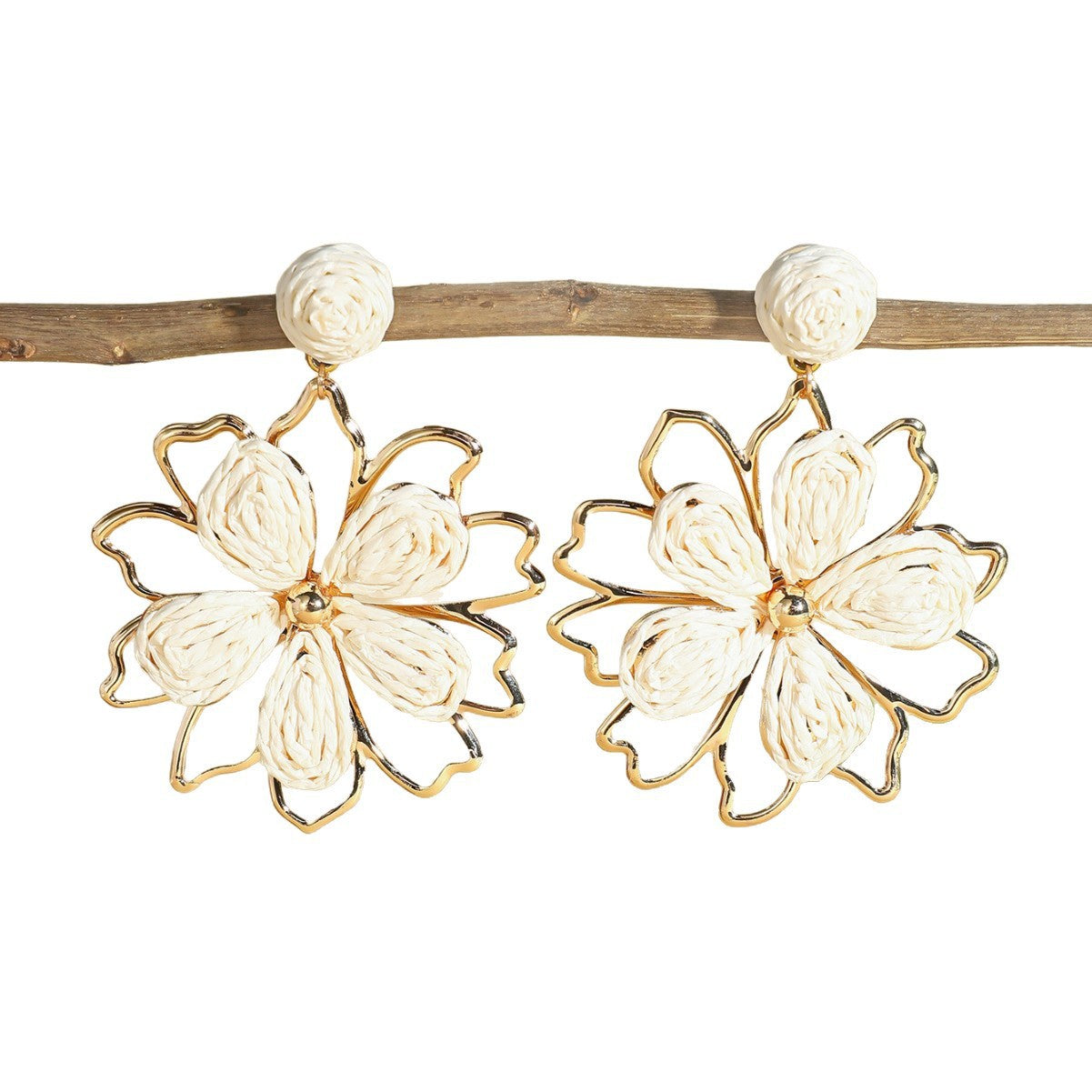 Wholesale Sunflower Handwoven Earrings