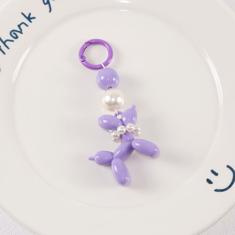 Wholesale Pearl 3D Doll Puppy Acrylic Keychain