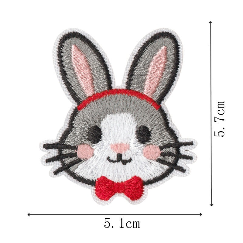 Wholesale Stylish Rabbit Bow Embroidered Patches 9 Pack Heat Activated DIY Clothing Repair Accessory