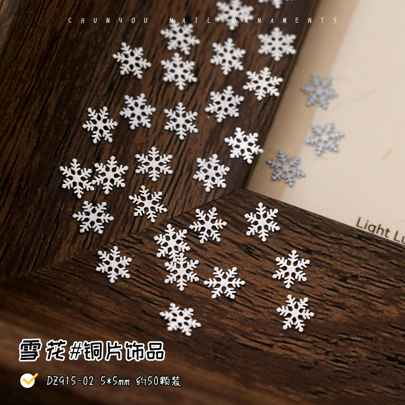 Wholesale Little Ultra-thin Snowflake Copper Flash Snowflake Art Nail