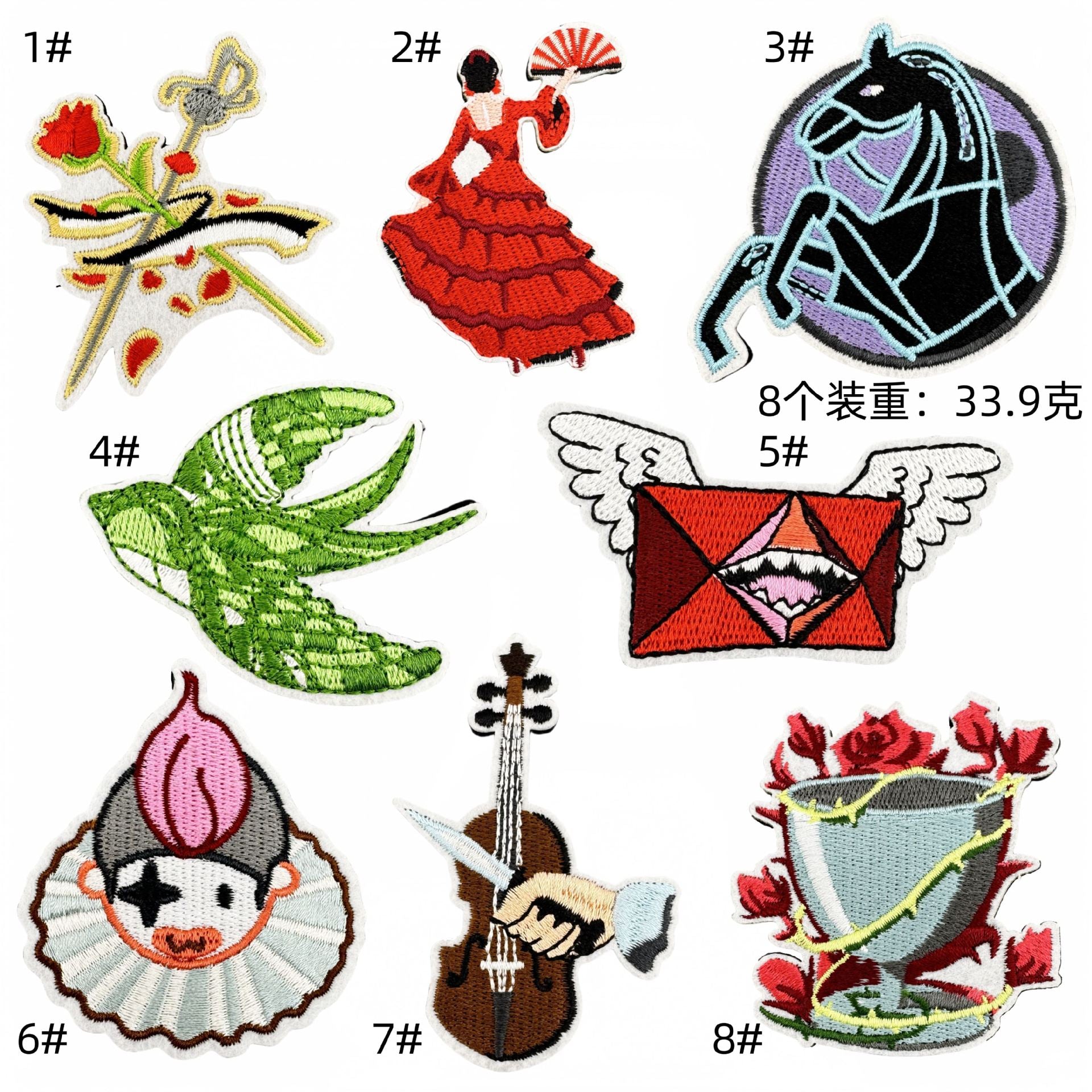 Wholesale Cute Embroidered Cloth Patches Velcro Bag DIY Decorative Clothes Patches