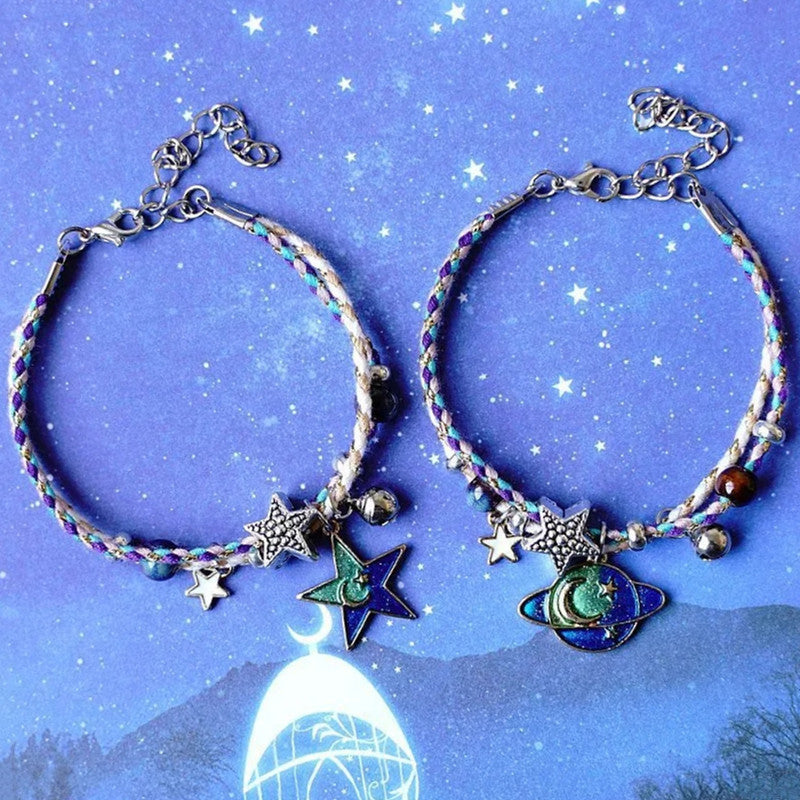 Wholesale Dream Planet Cosmic Bracelet Actress Star Moon Pair of Student Girlfriend Bracelet