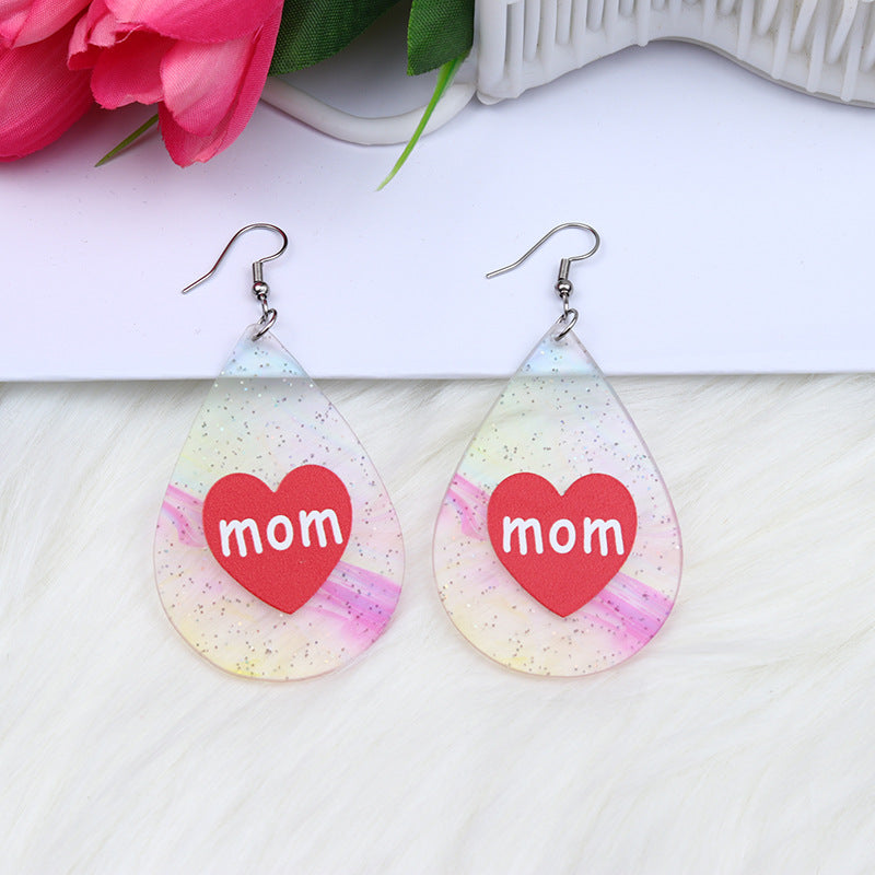 Wholesale MOM Love Acrylic Earrings