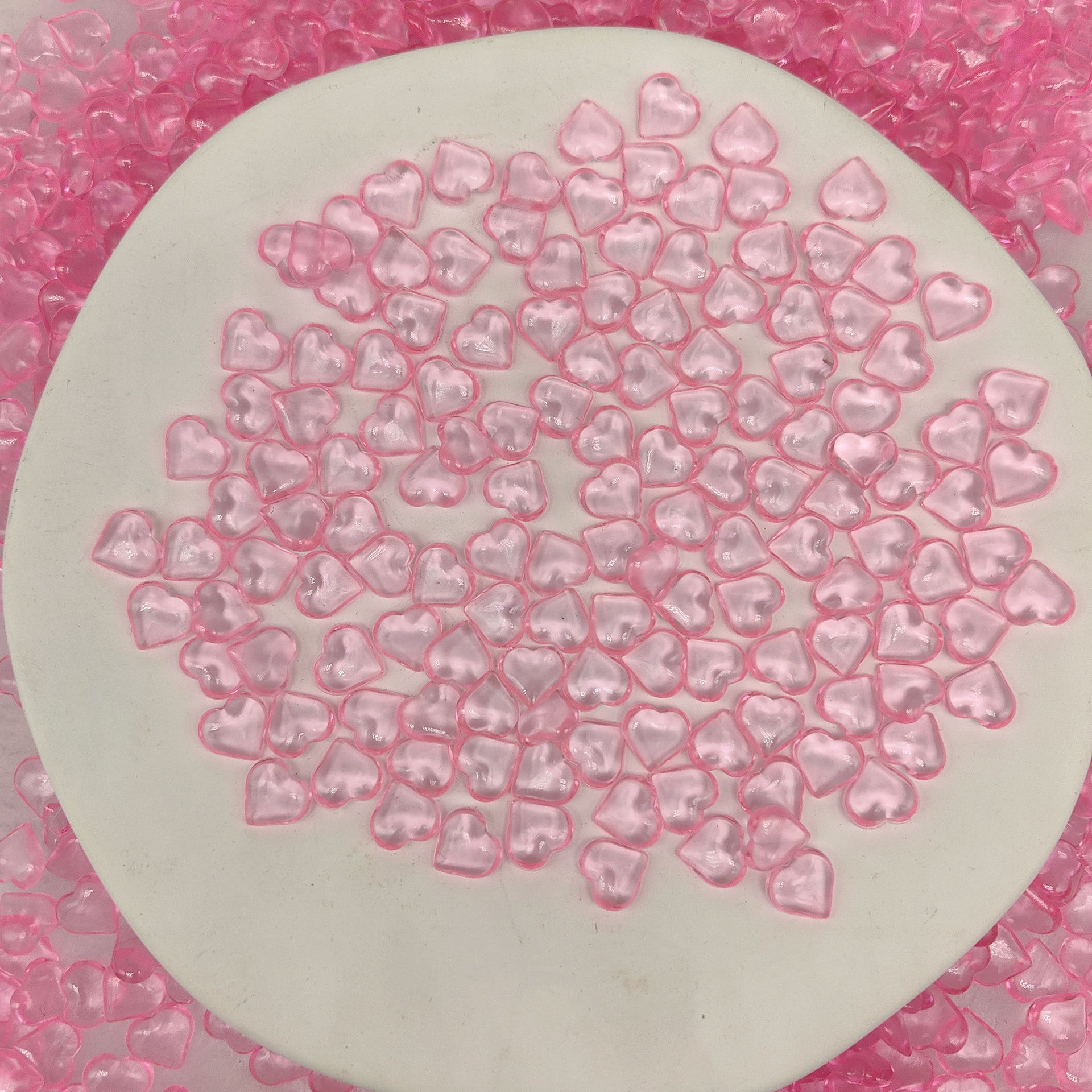 Wholesale 500pcs acrylic smooth 10mm red love Valentine' s Day wedding decoration