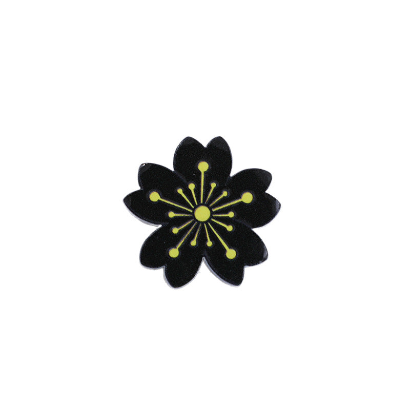 Wholesale 10pcs Through-hole double-sided embossed cartoon cherry blossom beads