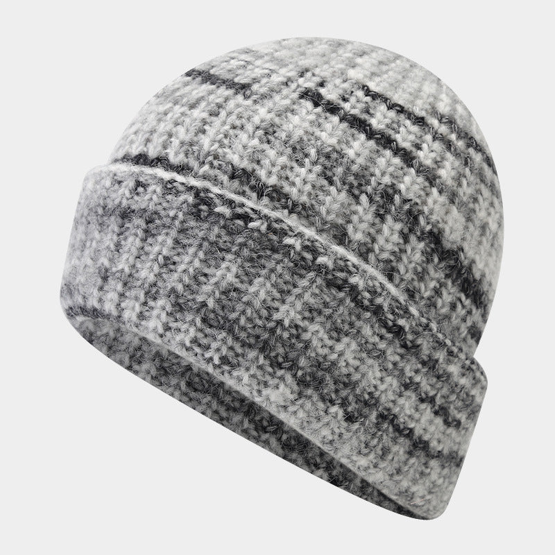 Wholesale Retro Tie Dye Knitted Hat Winter Warm Ear Protection Beanie