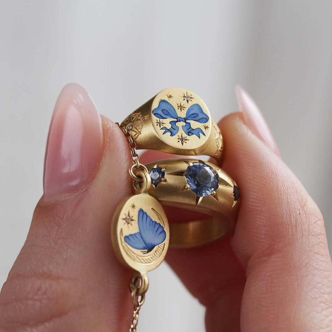 Wholesale Colored flower heart-shaped stainless steel necklace