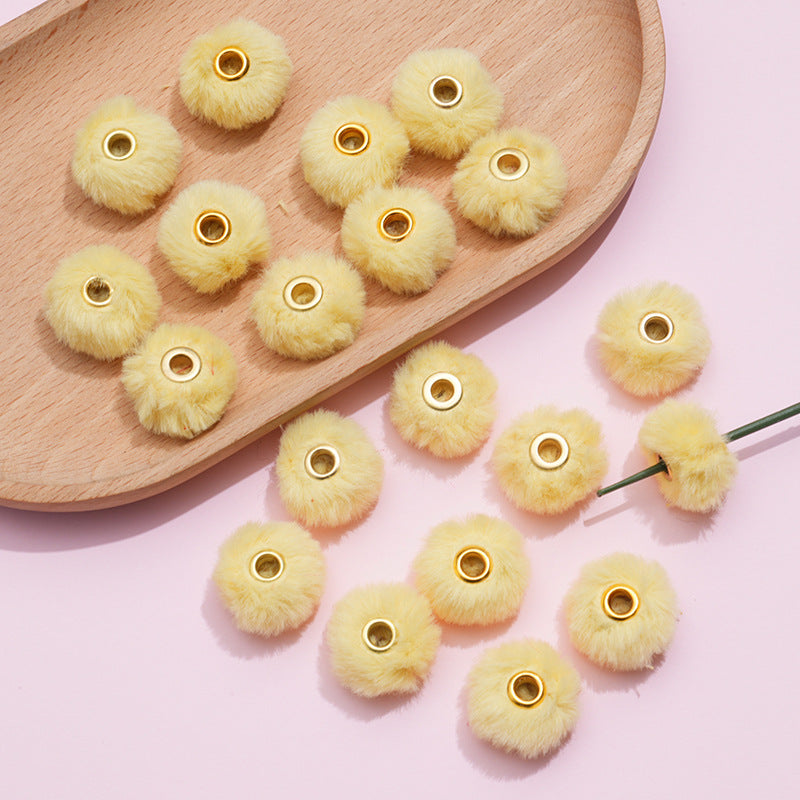 Wholesale 100pcs/pack  20MM Plush Ball Beads Spacers  DIY Beaded Pen Accessories