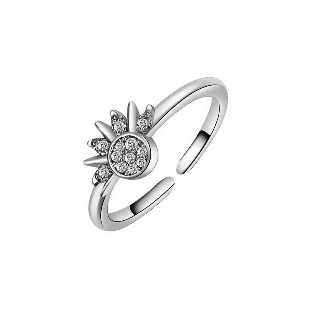 Wholesale Sun and Moon Glory Stacked Ring Opening Adjustable rings