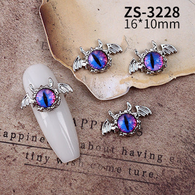 Wholesale Dark Cyberpunk Devil Eye Nail Art Decor In Alloy Metal Trendy Chic Nail Accessory For Everyday And Resale