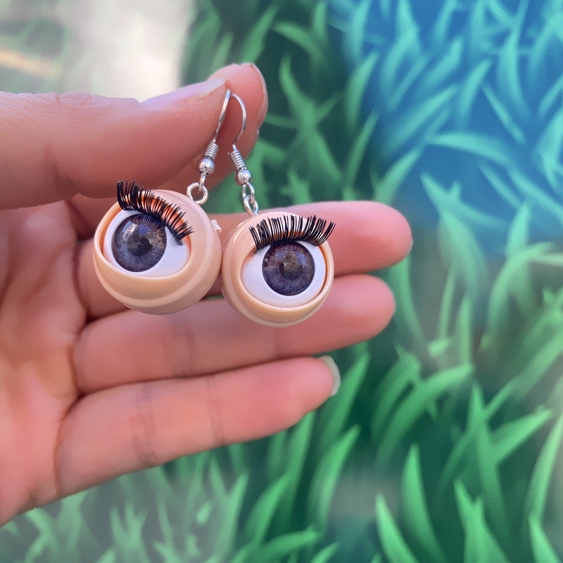 Wholesale Funny Simulated Eyes Eyelashes Eyeball Earrings