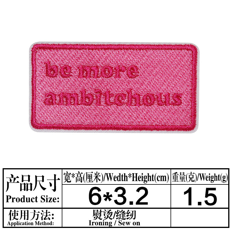 Wholesale Inspirational  encourages English embroidery DIY Patches