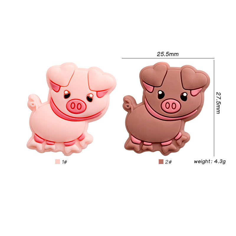 Wholesale 10pcs Cartoon animal piglet Focal Beads