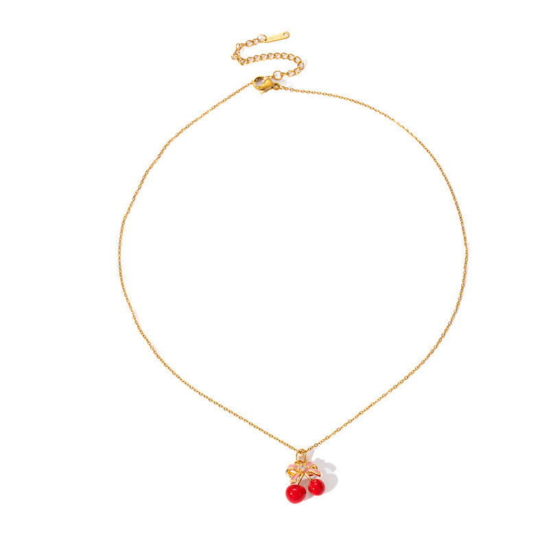 Cherry Necklace Chain Luxury Accessory