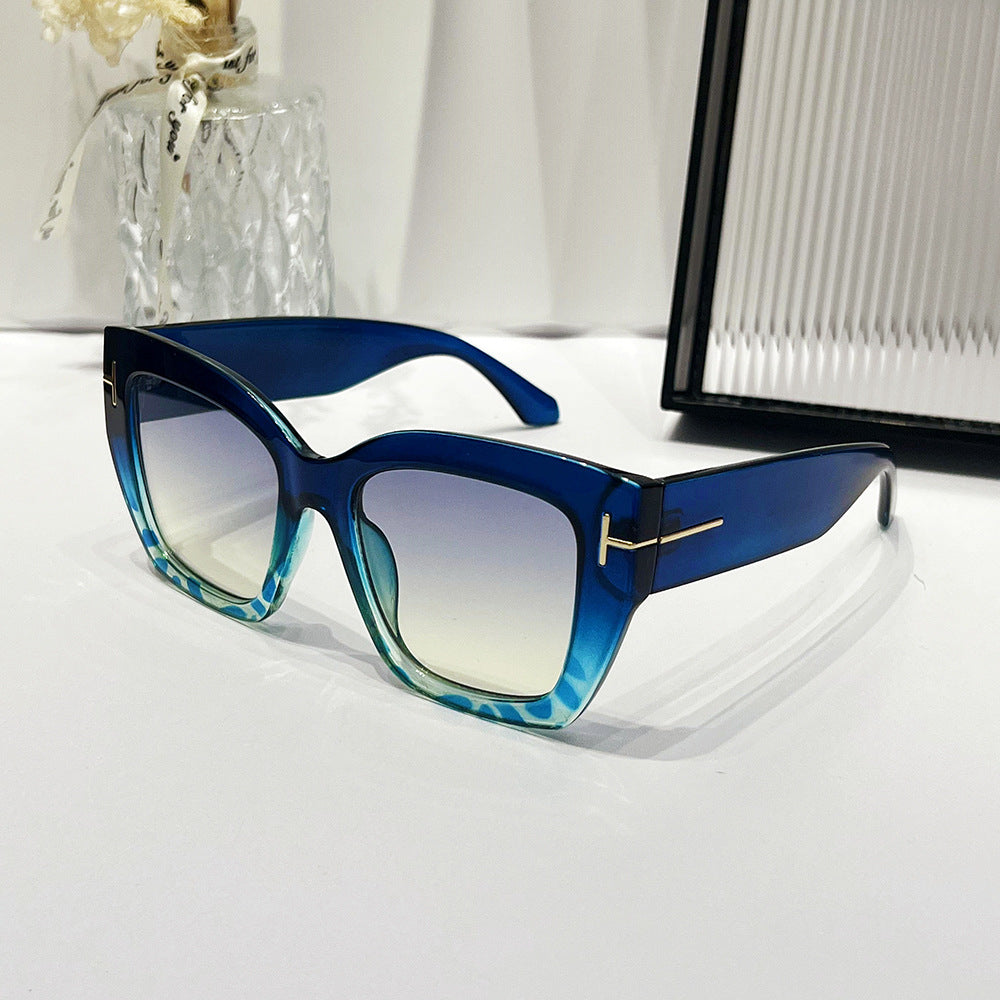 Wholesale Fashion Large Frame T-shaped Cat-eye Sunglasses