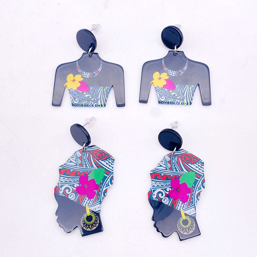 Pendientes acrílicos de niñas africanas al por mayor