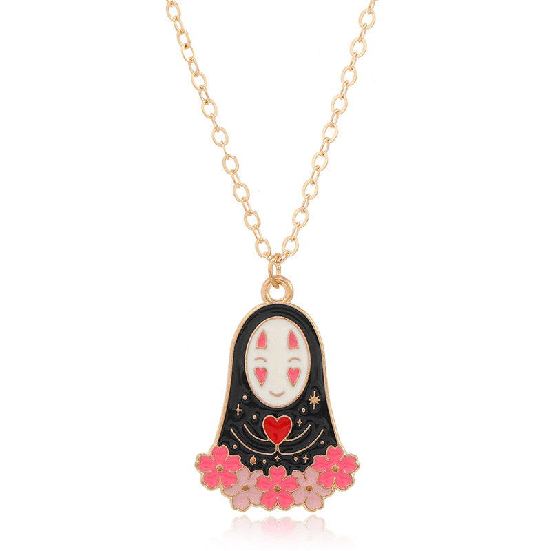 Wholesale Retro Exaggerated Ghost  Ghost Mask  Necklace