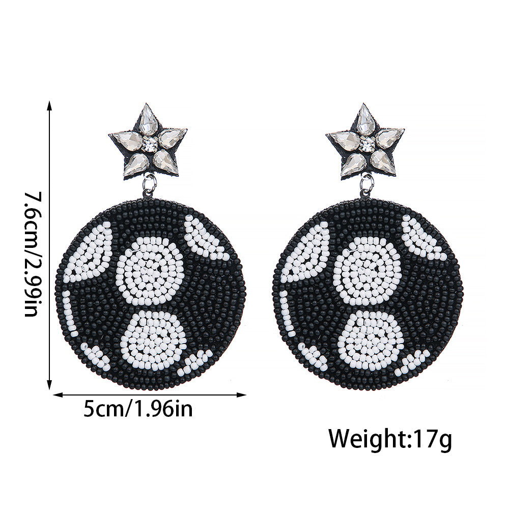 Wholesale New Game Day Sports Series Earrings Hand-woven Football Football Beaded Earrings