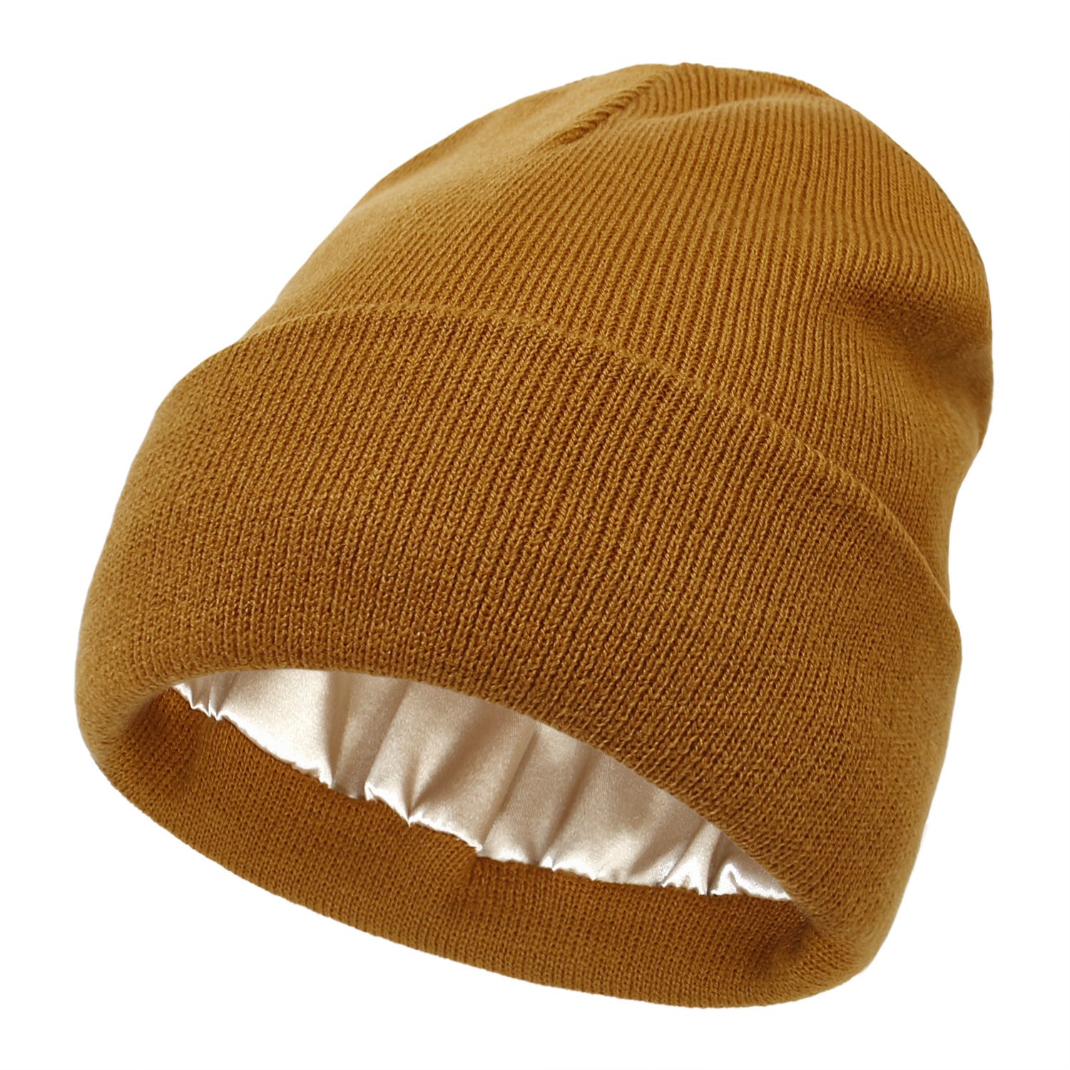 Wholesale Winter Protective Hairstyle Warm Knitted Satin Woolen Hat