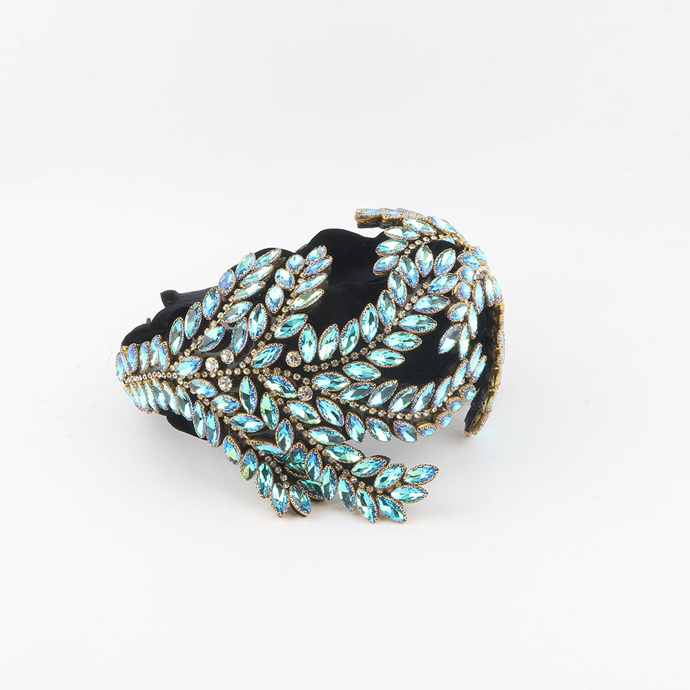 Wholesale Velvet diamond baroque ball braid headband