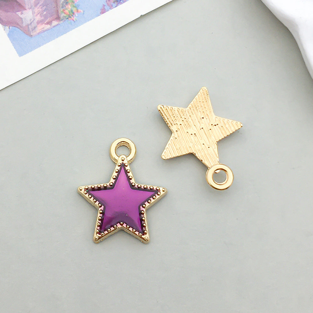 Wholesale Mix 30 Purple Drip Oil Alloy Cute Cartoon Simulation Animal Pendant