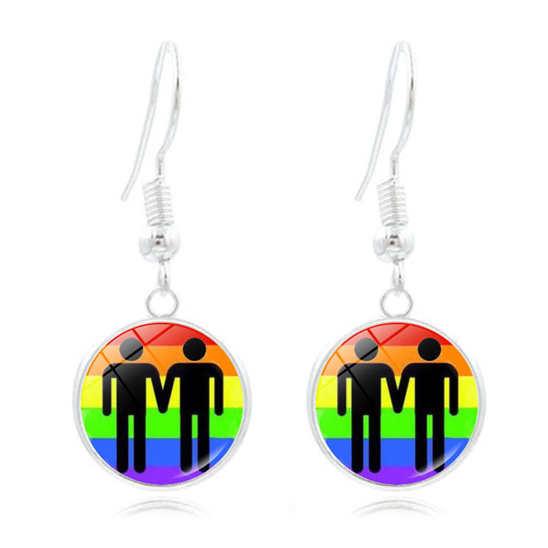 Wholesale Iridescent Long Silver Alloy Earrings