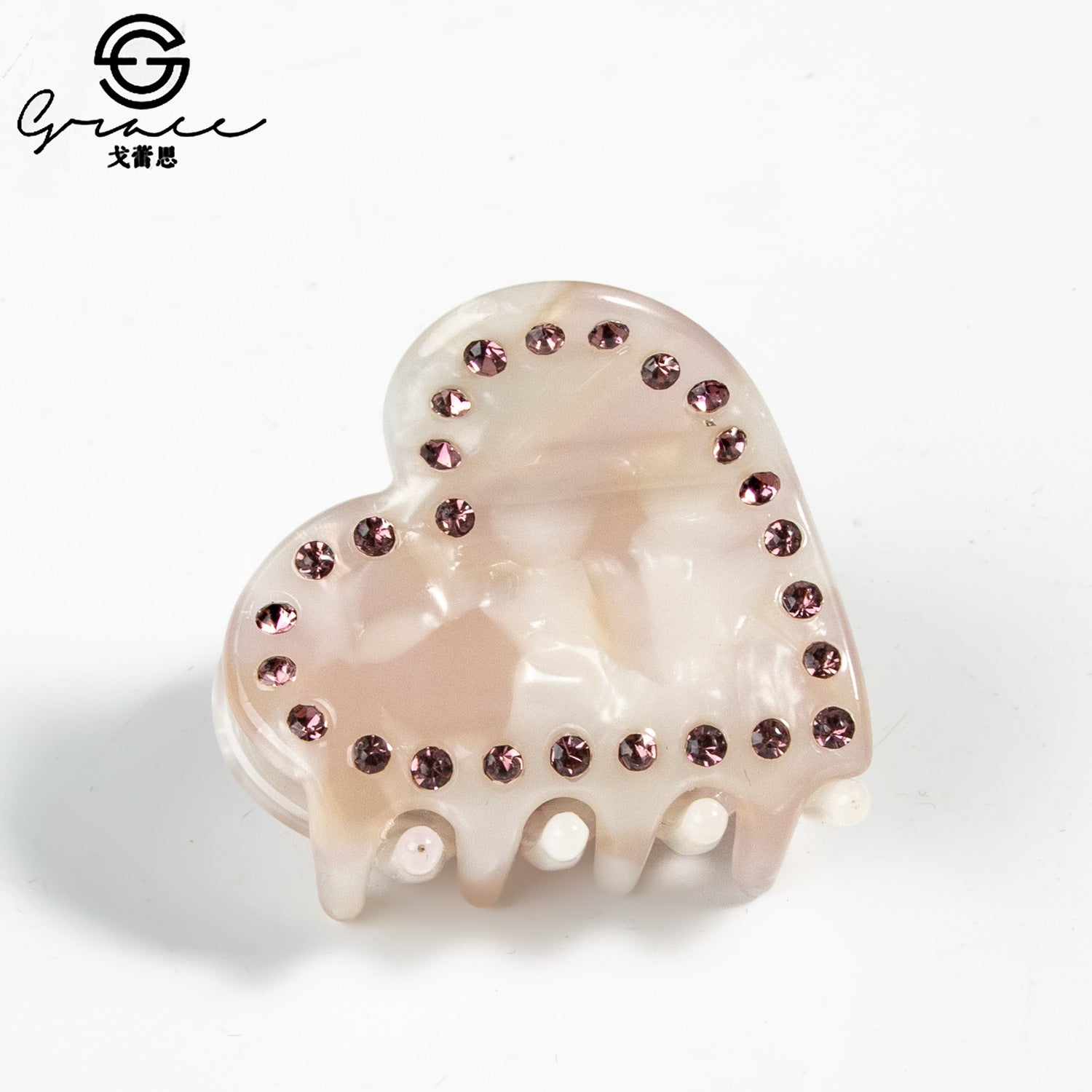 Wholesale Valentine's Day Acetate Heart Shaped Hair Clips