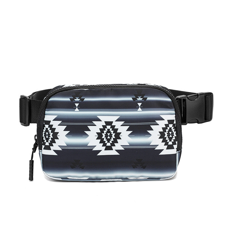 Wholesale Bohemian Style Printed Adjustable Shoulder Strap Fashion Casual Small Waist Bag