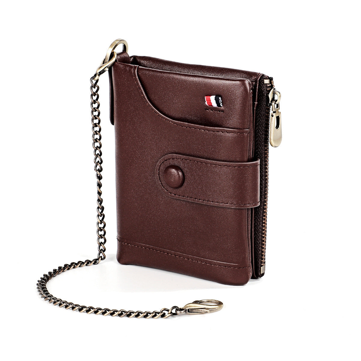 Wholesale Vintage Crazy Horse cowhide multifunctional buckle zipper genuine leather bag
