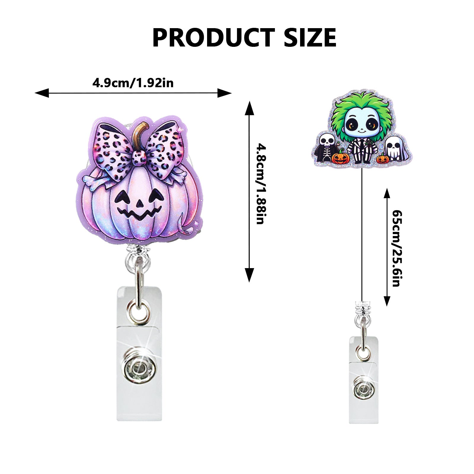 Wholesale Halloween pumpkin bow ghost retractable rotatable bedge reels