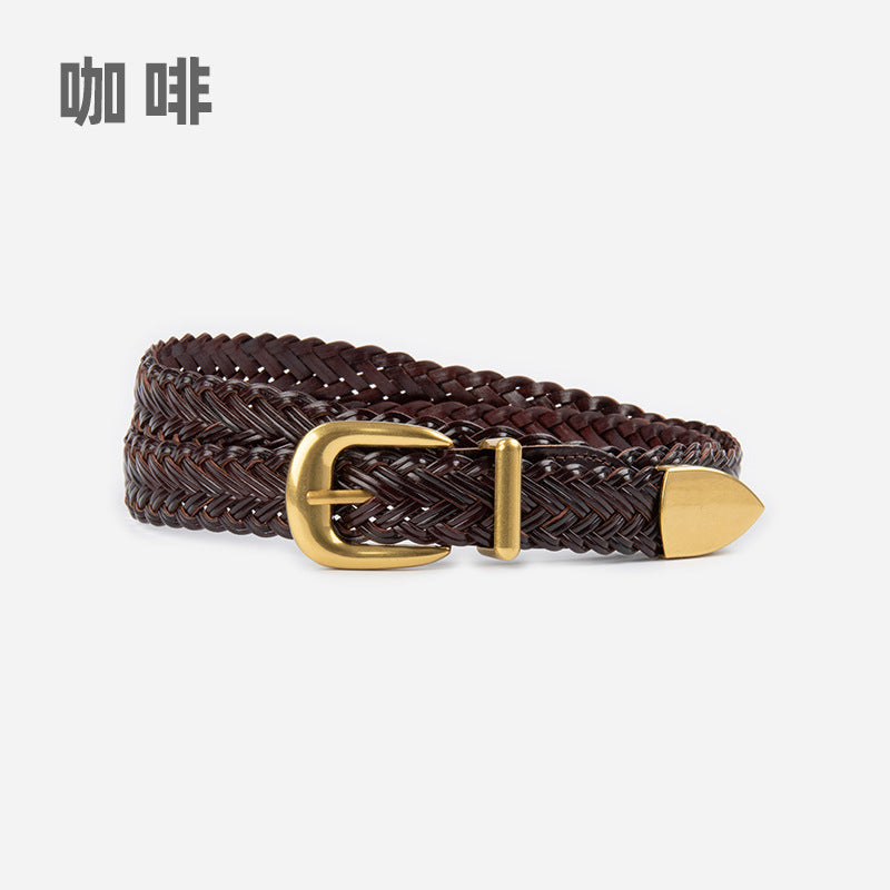 Wholesale Guangzhou Rhododendron Woven Belt with Jeans Casual Pants