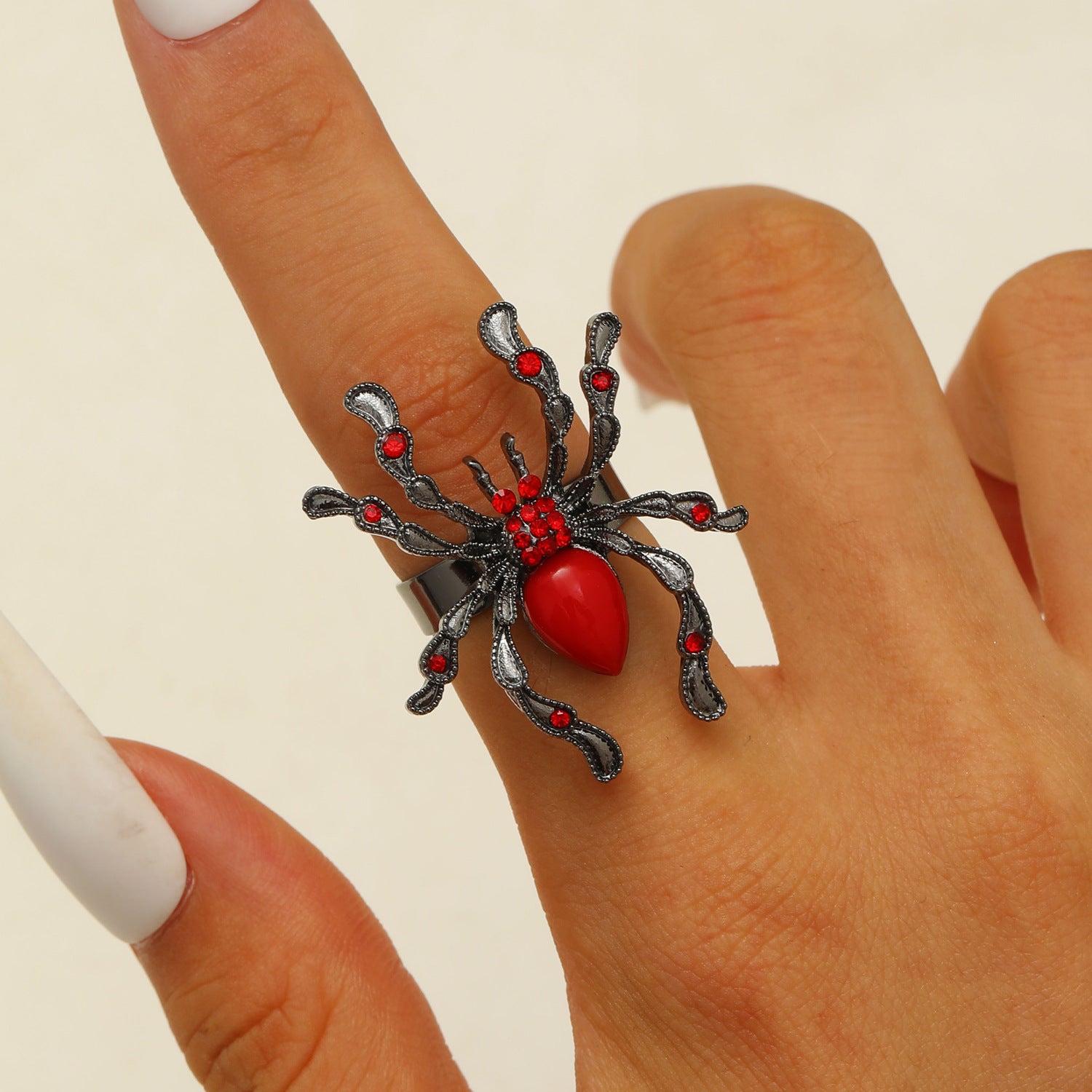 Wholesale Gothic  Ring Women  Dark Style Adjustable Zinc Alloy Finger Ring Jewelry Accessory Gift