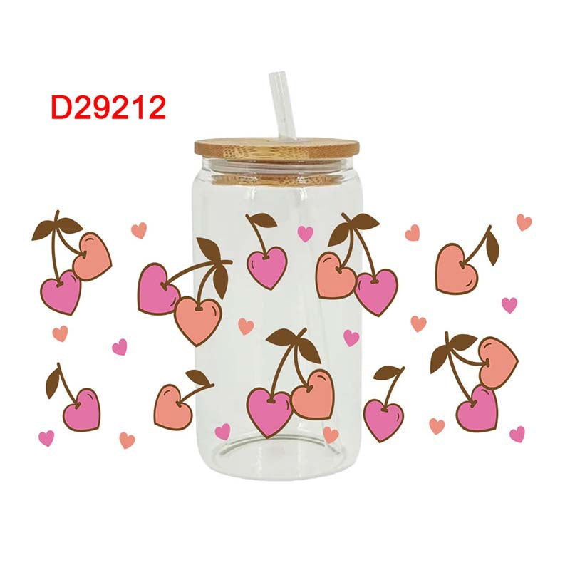 Wholesale Love Skeleton Cartoon Bear Valentine's Day 16oz Cup UV DTF Wraps