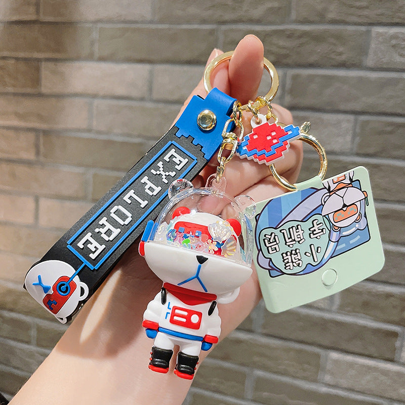 Wholesale PVC Bear Astronaut Keychain