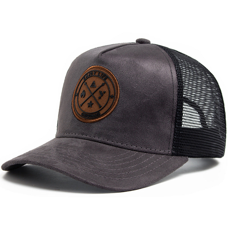 Wholesale Round Logo Suede Mesh Versatile Sun Visor Hip-hop Hat