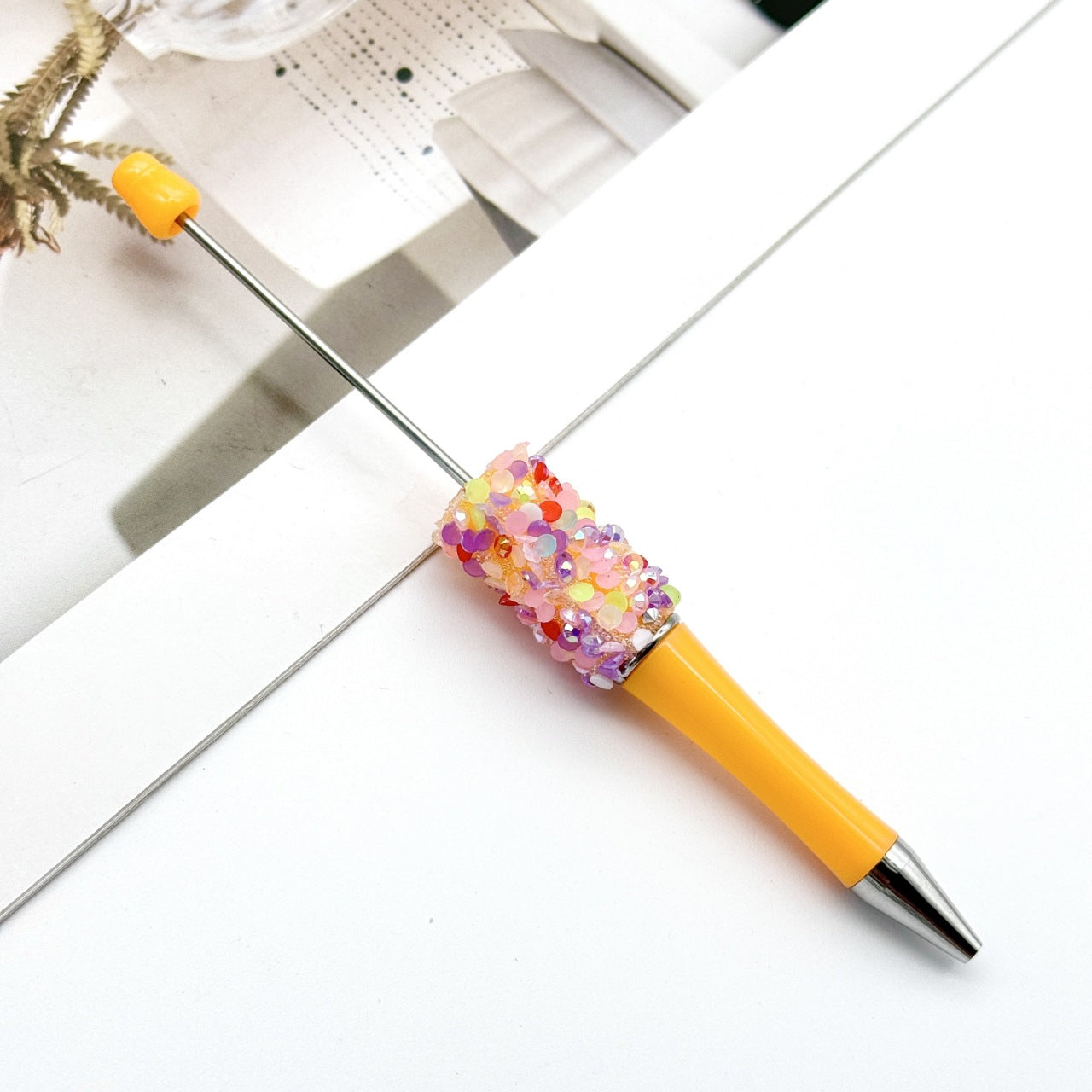 Wholesale DIY Sequin Bead Pen Colorful Resin Ballpoint Pen