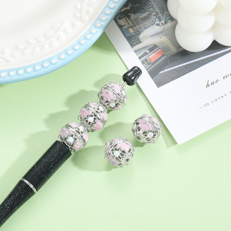 Wholesale antique bamboo leaf handmade accessories silver round beads