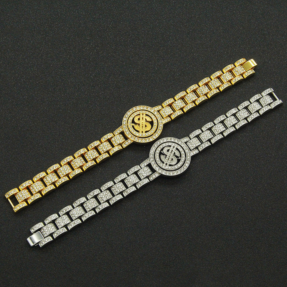 Wholesale Full Diamond Punk Alloy Bracelet