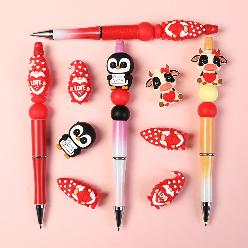 Wholesale 20pcs Valentine' s Day silicone beads Focal Beads