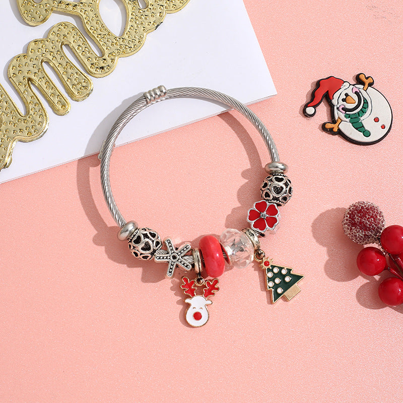 Wholesale Stainless Steel Christmas DIY Bracelet