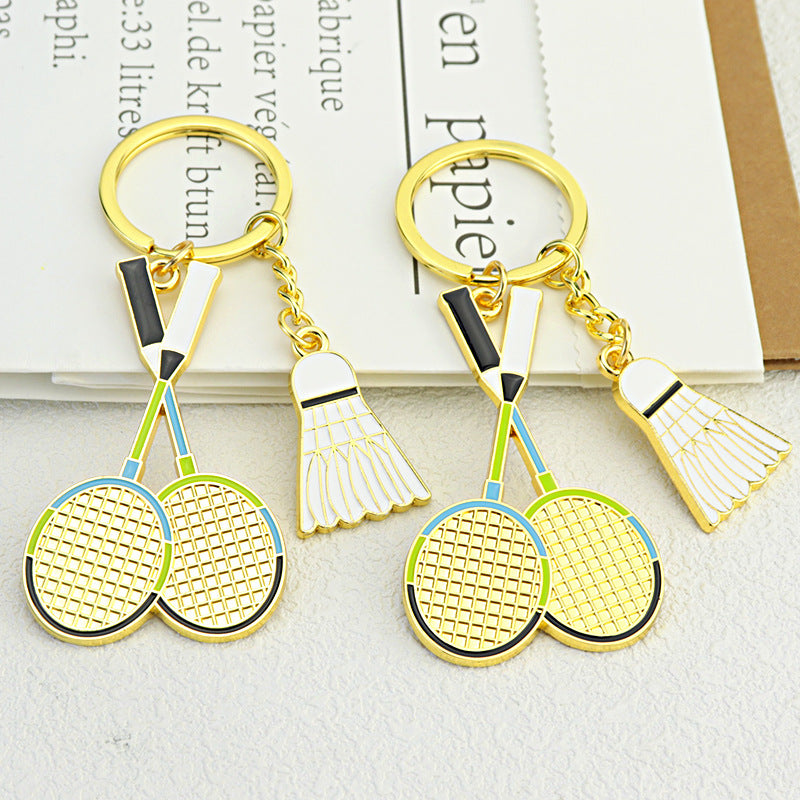 Wholesale Badminton Custom Sports Club Commemorative Small Pendant Keychain