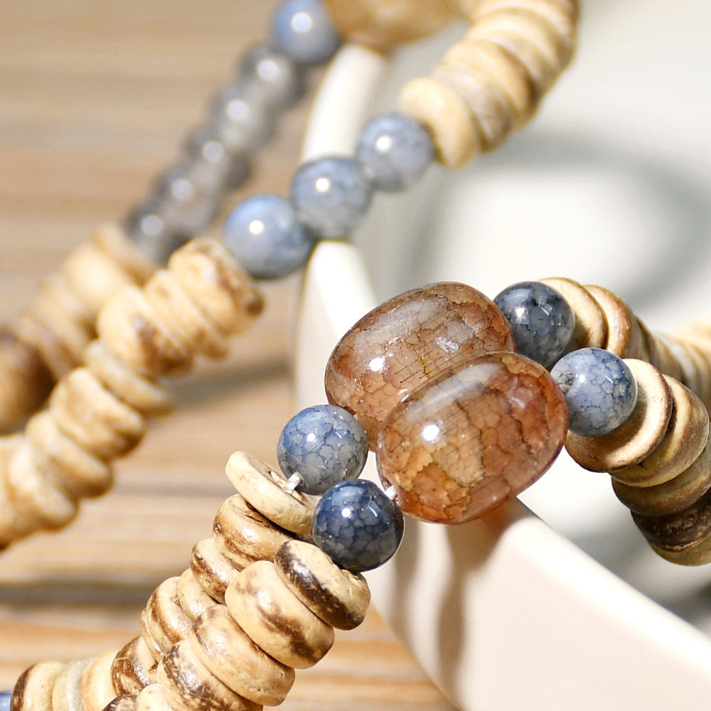 Wholesale Handmade Coconut Shell Explosive Stone Beaded Bohemian Bracelet Sweater Chain