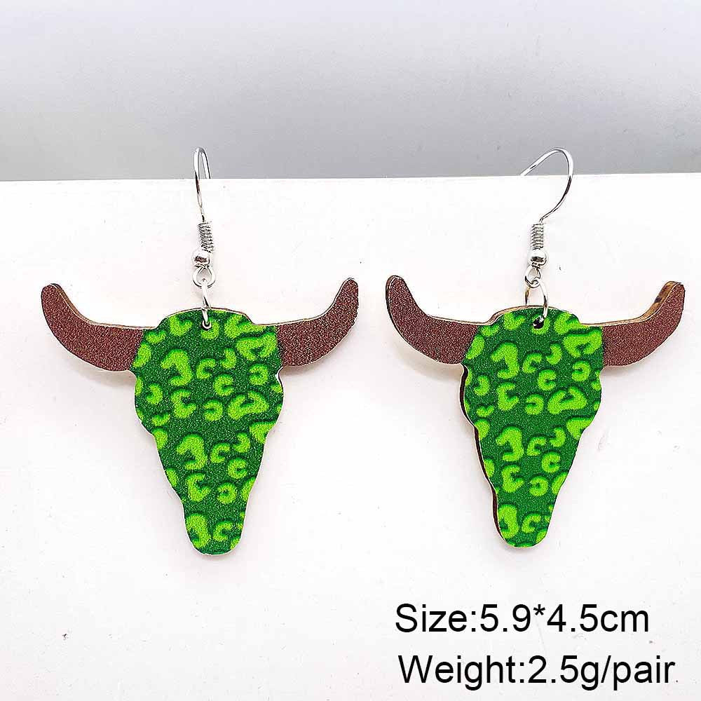 Wholesale St. Patrick's Day Irish Clover Penguin Owl Wooden Earrings