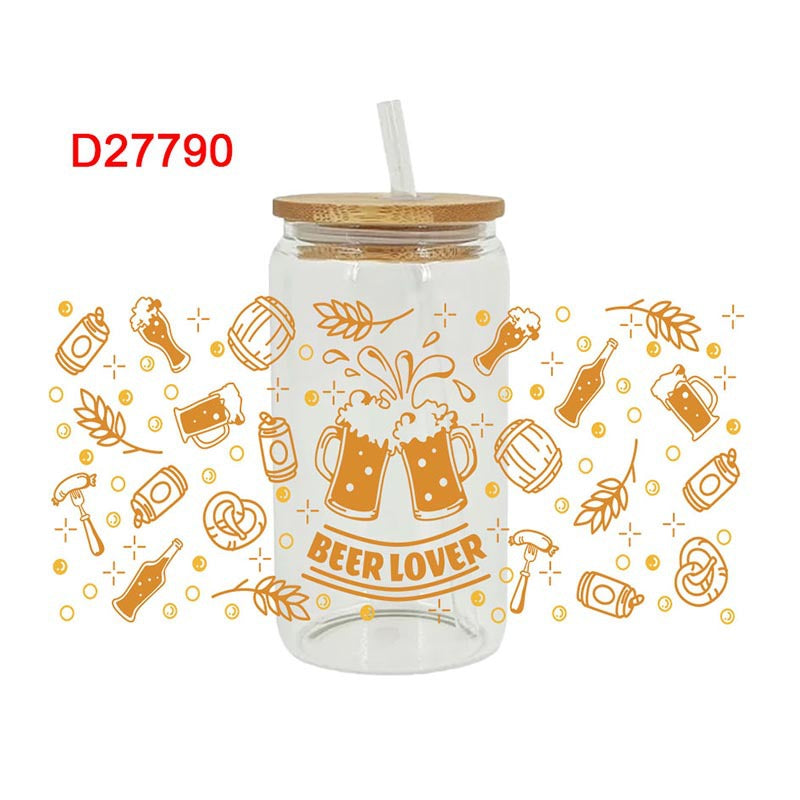 Wholesale Pink Cake Drink Series  16oz Cup UV DTF Wraps