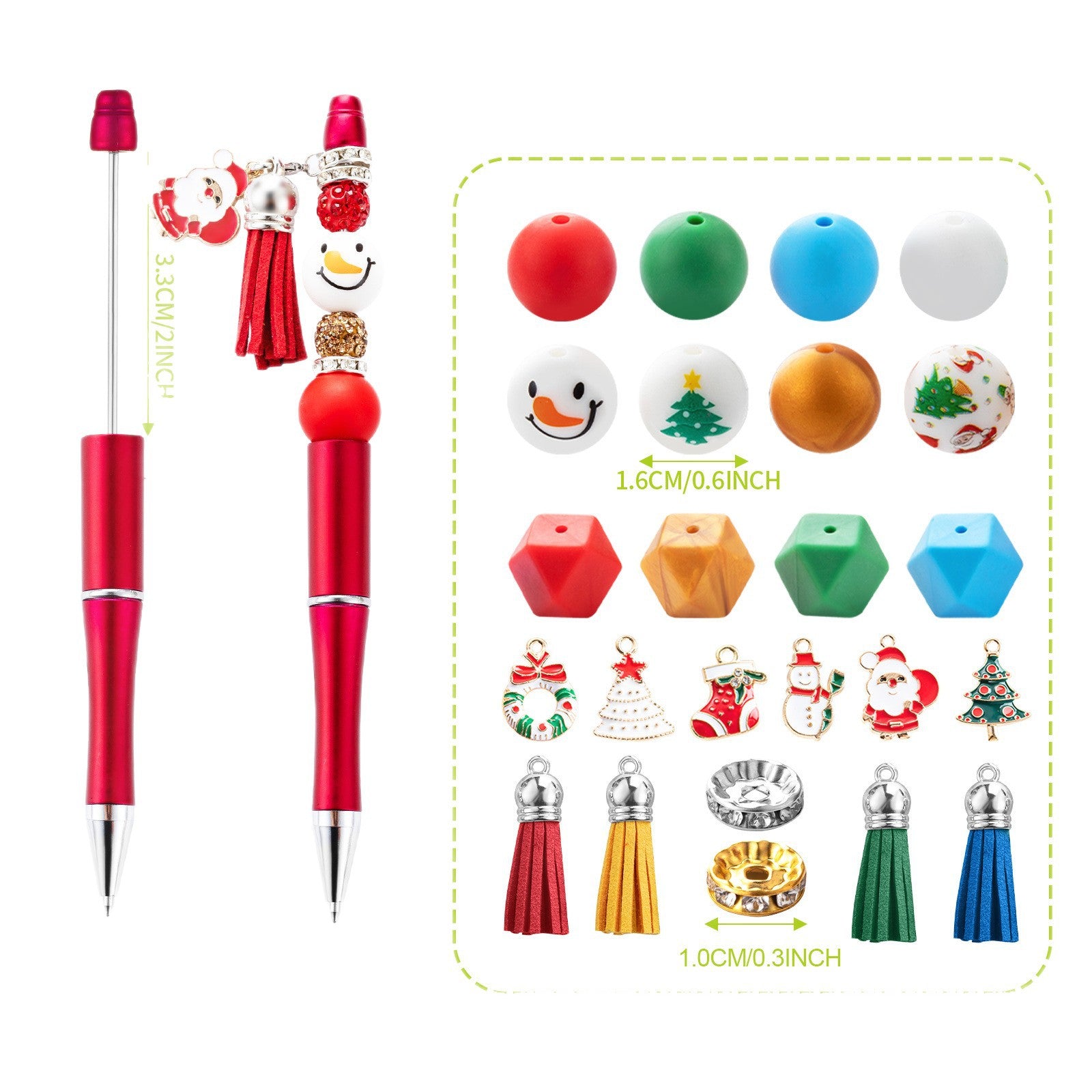 Wholesale beaded pens Christmas Beaded Pen DIY Stationery Tassel Glue Beads